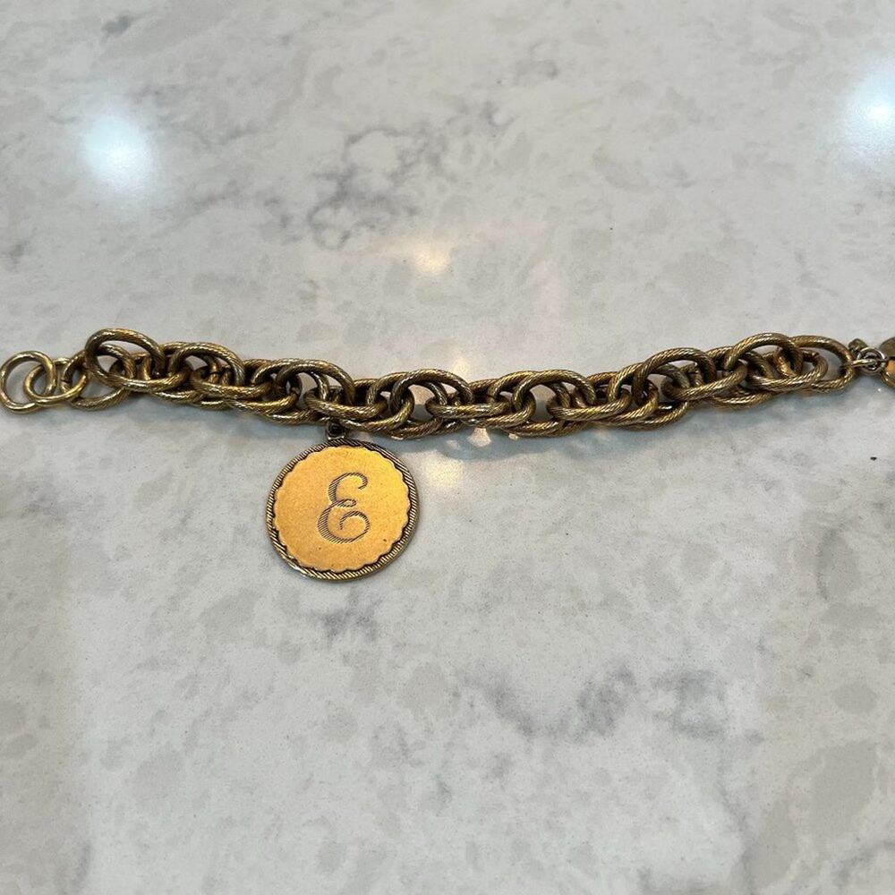 Maximal Art, gold tone link bracelet with medallion - Picture 2 of 6